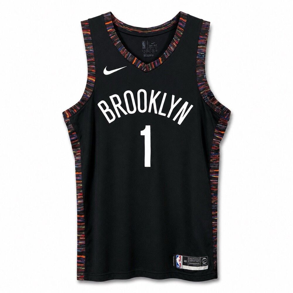 Nike D’Angelo Russell Brooklyn Nets #1 City Edition Jersey Mens Large Swingman